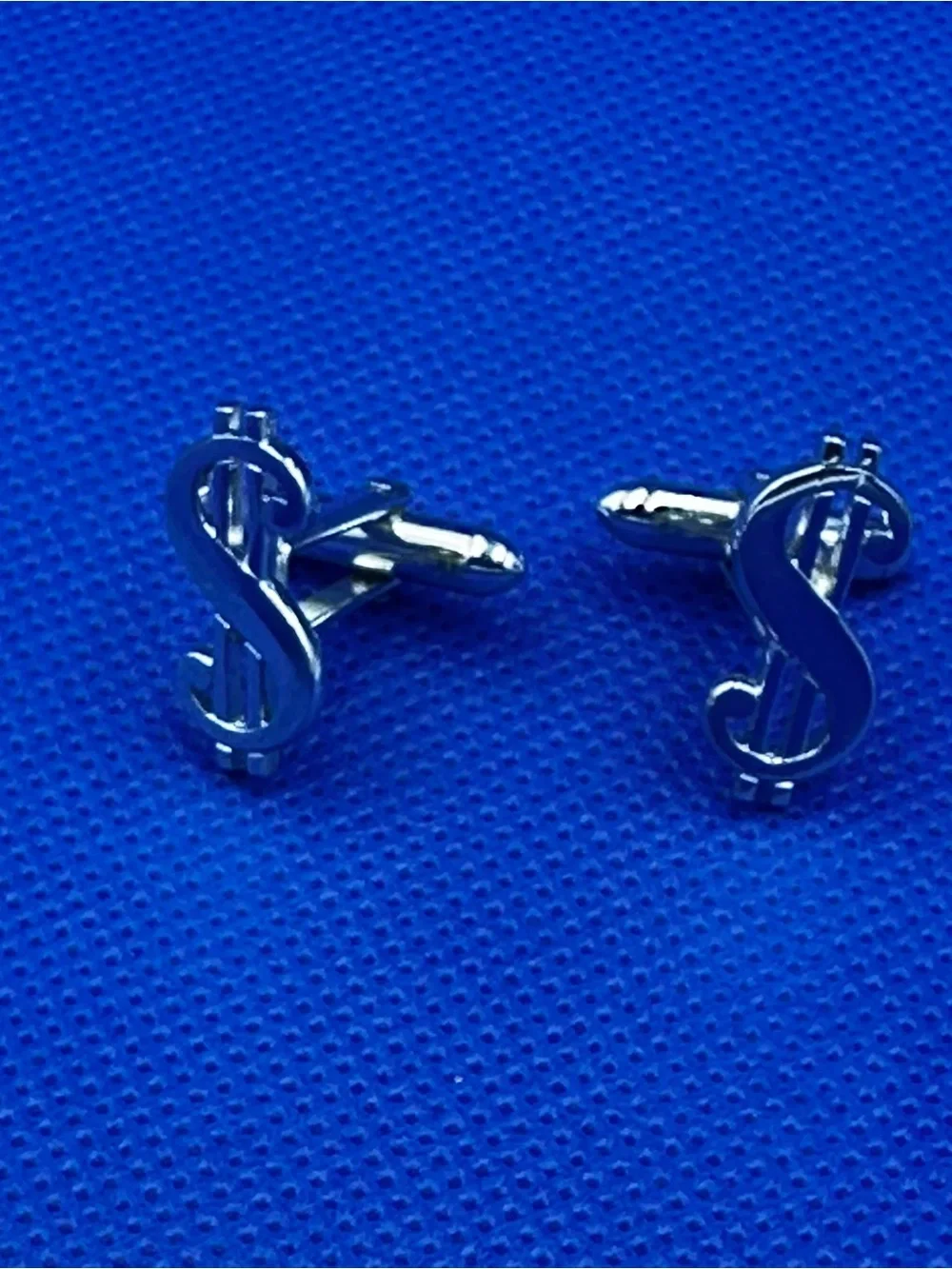 Swank Silver Tone Dollar Sign Cufflinks